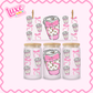 16oz UV DTF Wrap | Pink & White Boujee Coffee | #3280