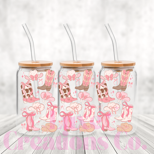 Pink Cowboy Boots UV DTF Wrap (#305)