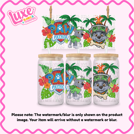 16oz UV DTF Wrap | Paw Rocky Floral | #4071