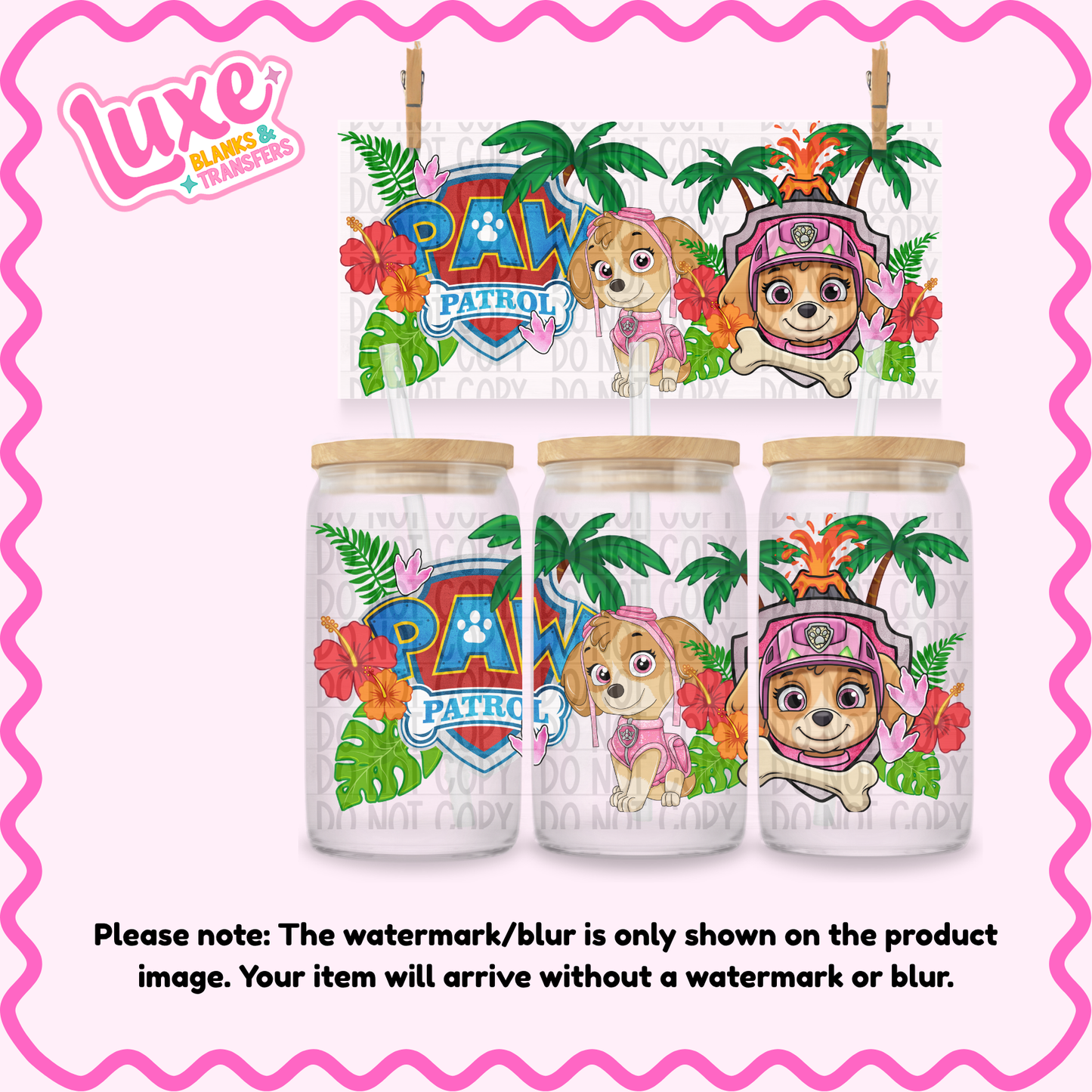16oz UV DTF Wrap | Paw Skye Floral | #4075