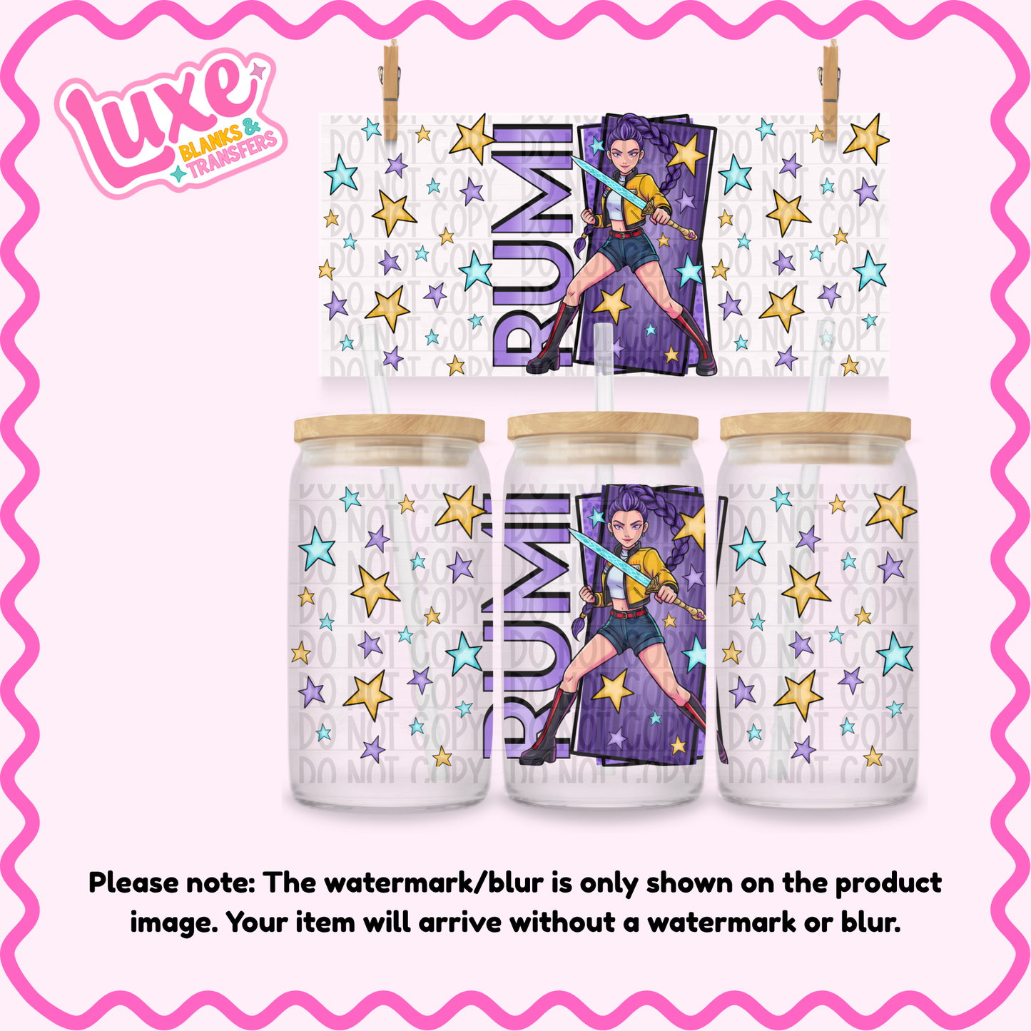 16oz UV DTF Wrap | K-Pop Rumi | #4089