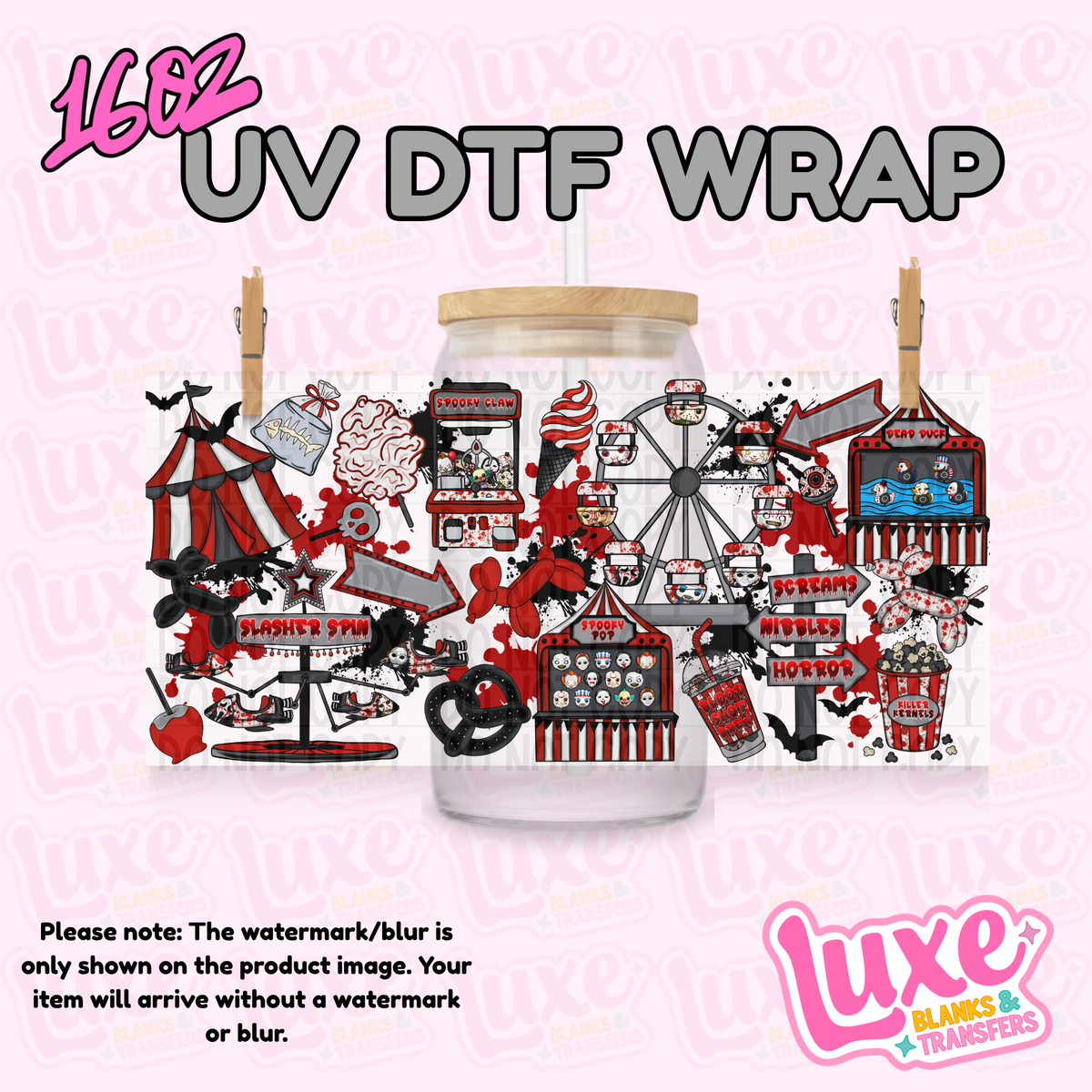 16oz UV DTF Wrap | Spooky Carnival Pattern | #4352