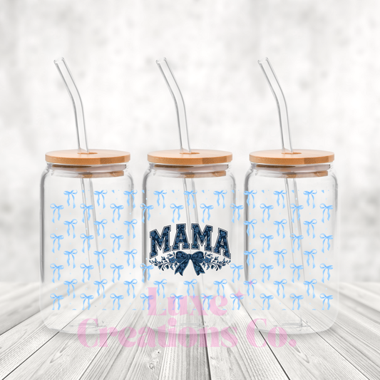 Blue Bow Mama UV DTF Wrap by Luxe (#13)