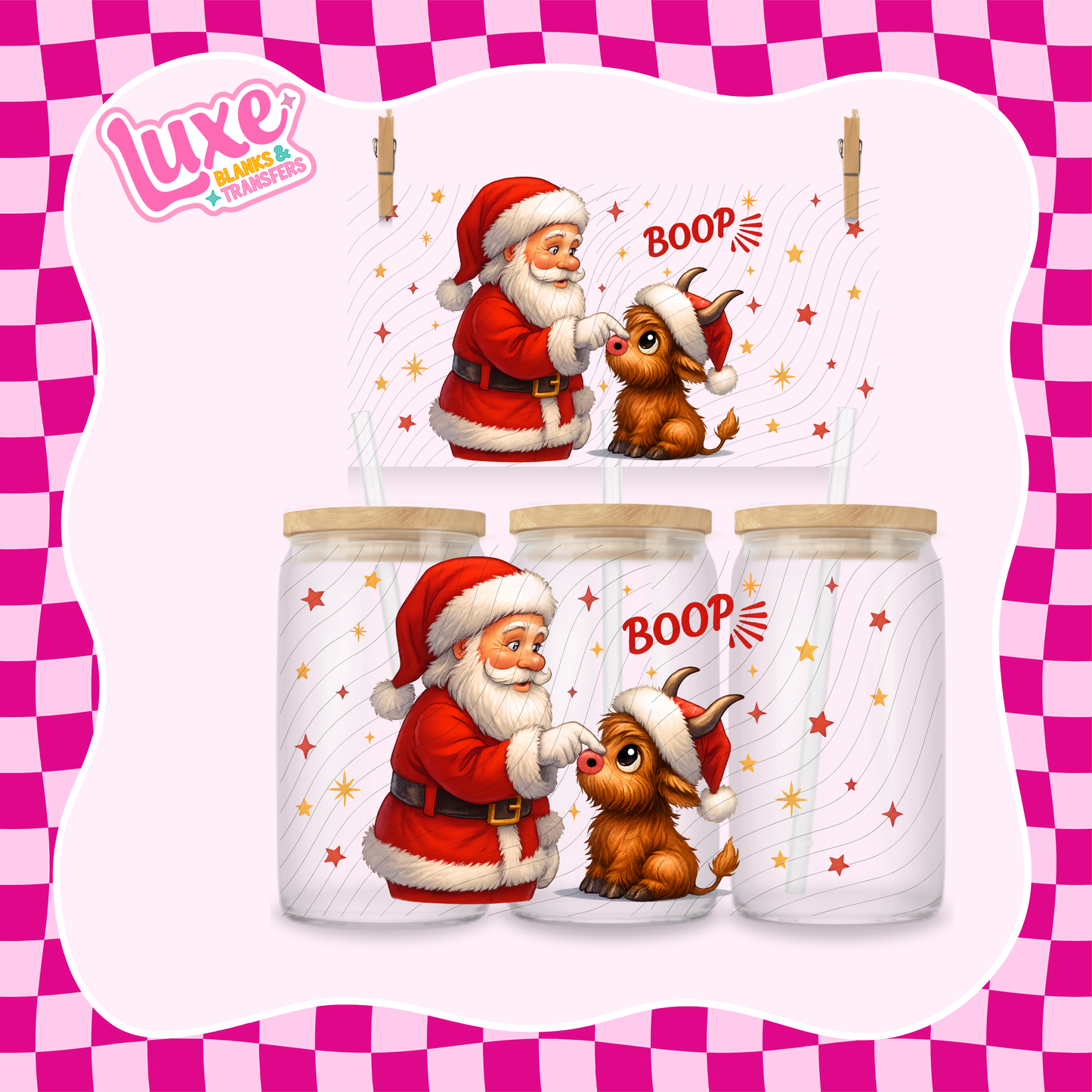 Santa & Cow | UV DTF Wrap | #1161