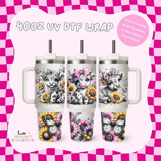 Highland Cow 40oz UV DTF Wrap (#B57)