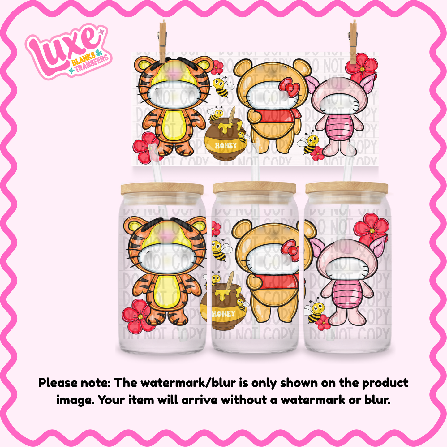 16oz UV DTF Wrap | Yellow Bear X Hi Cat | #2434