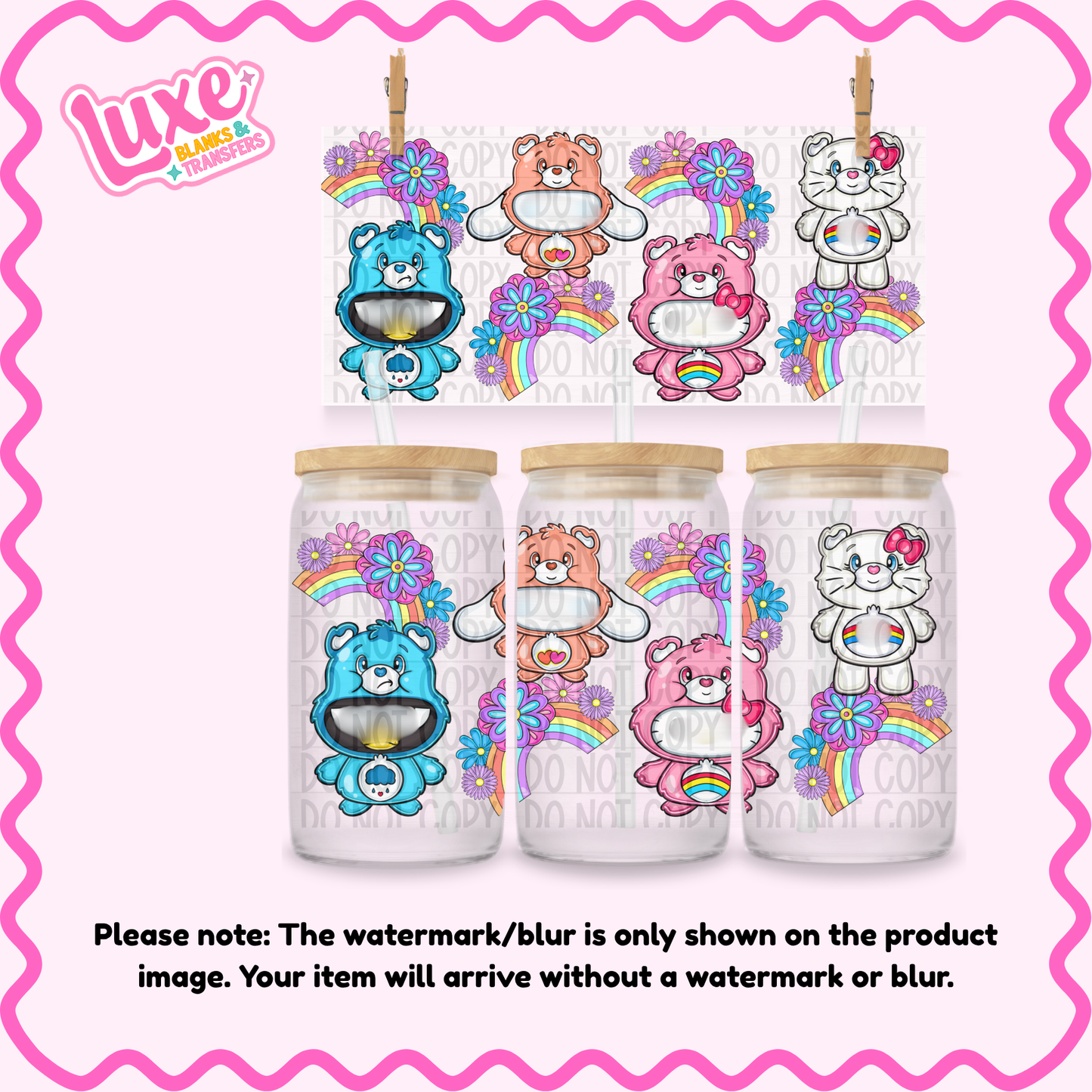 16oz UV DTF Wrap | C Bear X Hi Cat | #2438