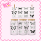 16oz UV DTF Wrap | Black & White Butterflies | #2804