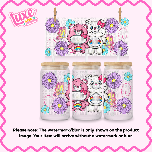 16oz UV DTF Wrap | C Bear X Hi Cat Flowers | #2439