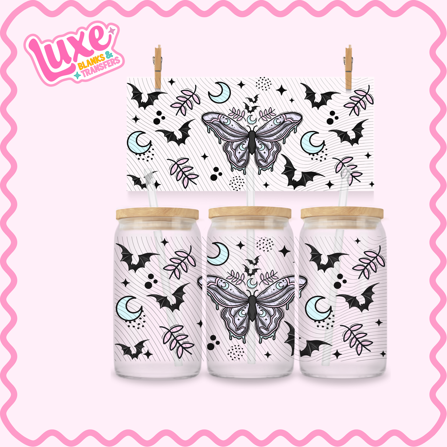16oz UV DTF Wrap | Spooky Butterfly | #2805