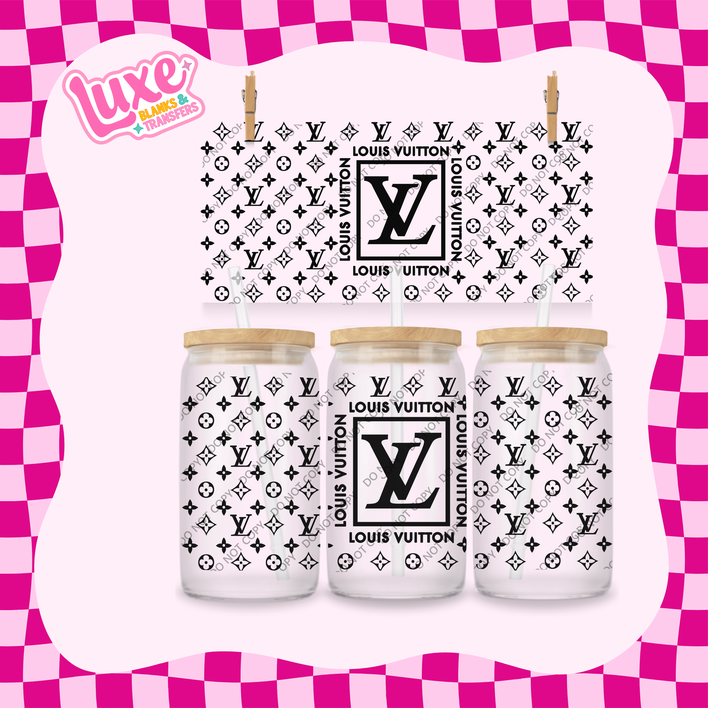 16oz UV DTF Wrap | Black LV | #2019