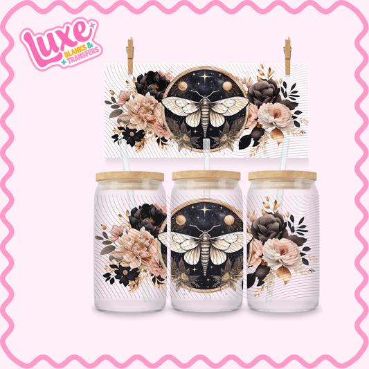 16oz UV DTF Wrap | Moth Flowers Witchy | #2810