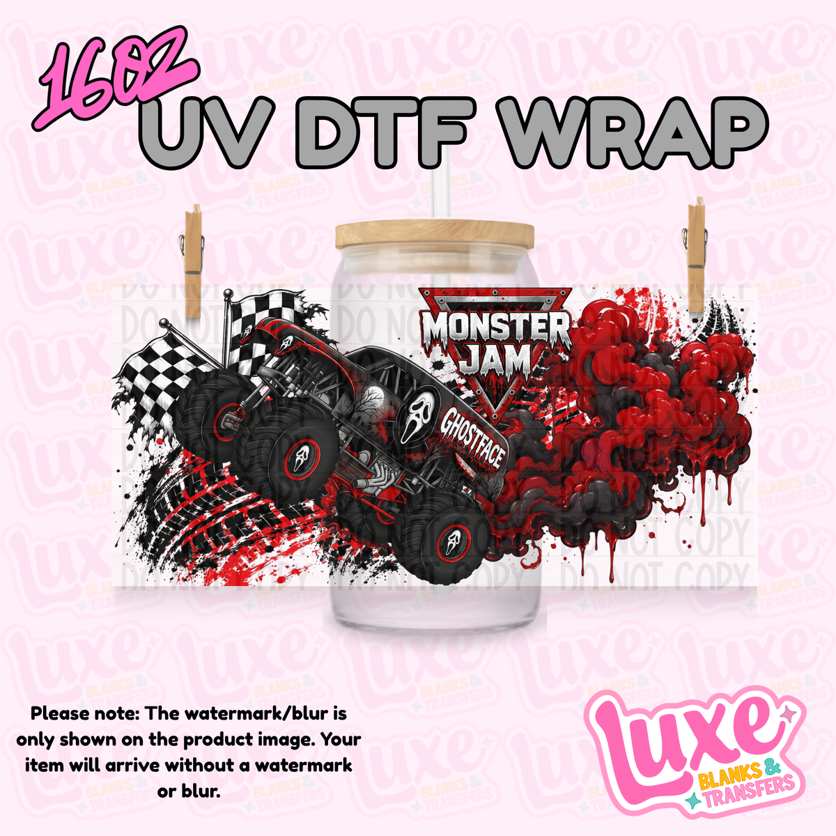 16oz UV DTF Wrap | Monster Truck Ghosty | #4353