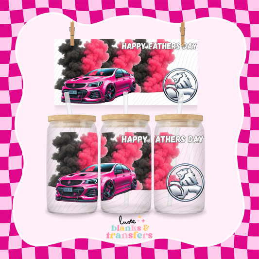 Holden Car Pink "Fathers Day" UV DTF Wrap (#561)