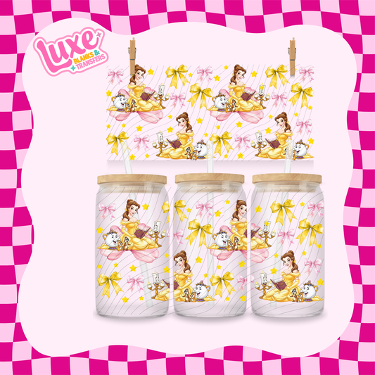 Belle Princess Bows | 16oz UV DTF Wrap | #1656