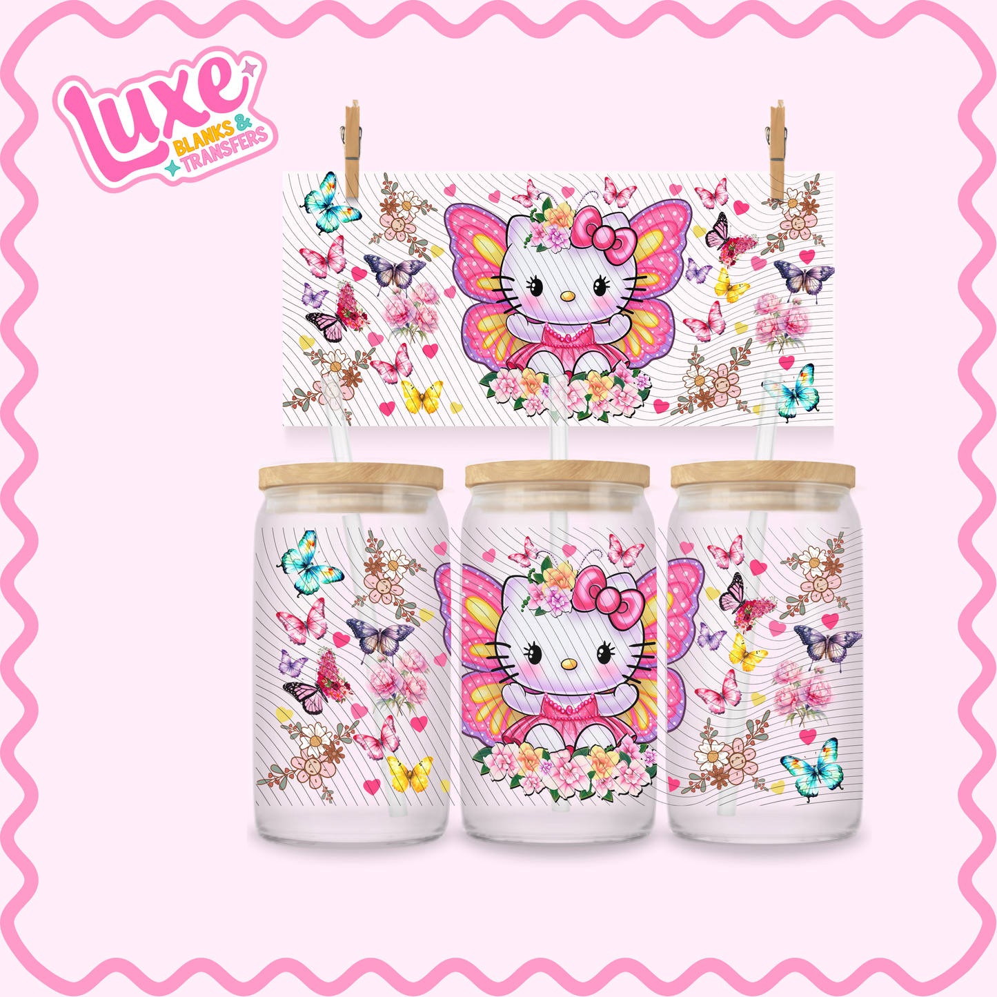 16oz UV DTF Wrap | HK Butterflies | #2812