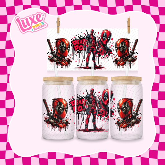 D.Pool Superhero | 16oz UV DTF Wrap | #1538