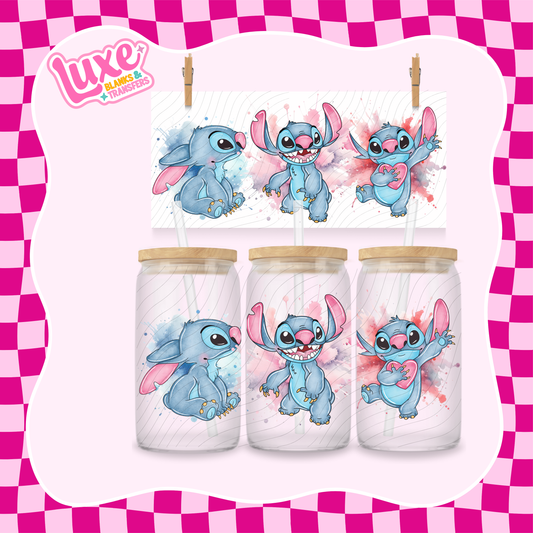 Watercolour Blue Alien | 16oz UV DTF Wrap | #1539