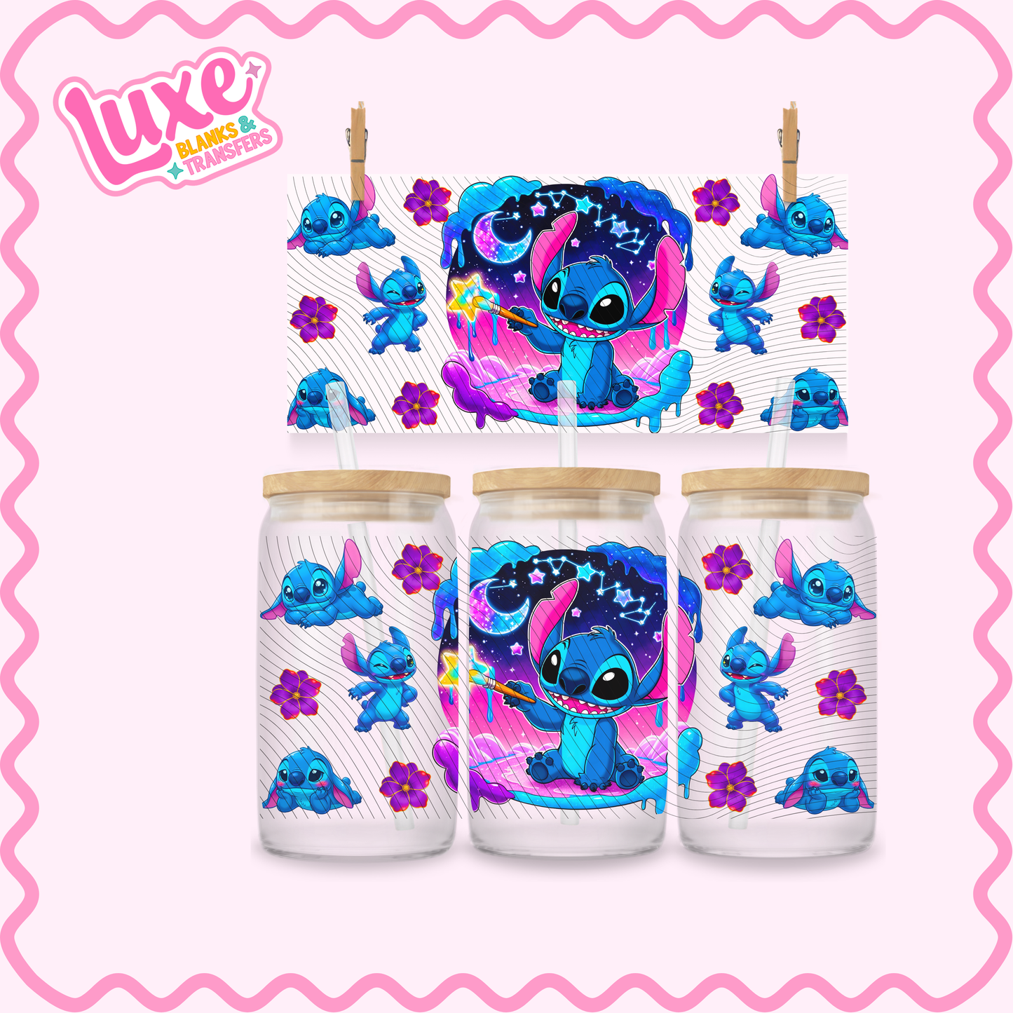 16oz UV DTF Wrap | Blue Alien | #3298