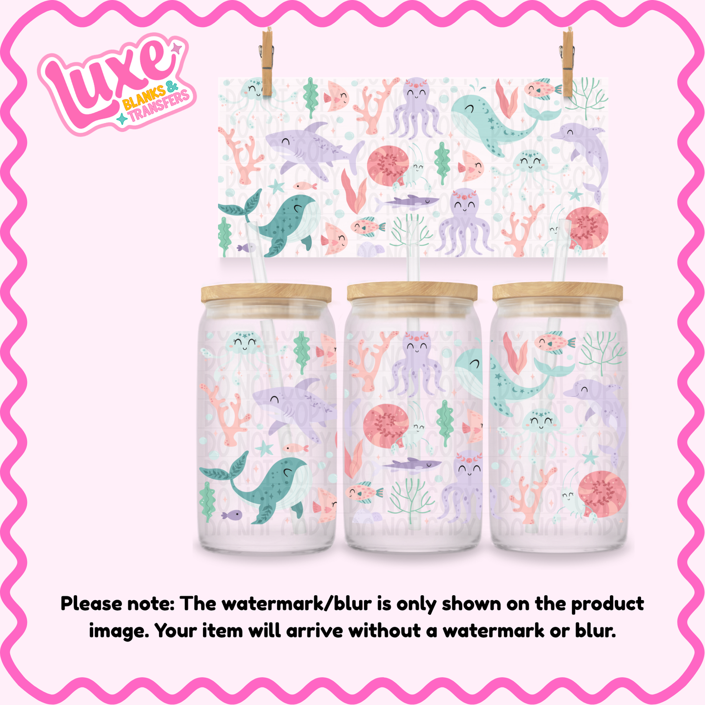 16oz UV DTF Wrap | Cutesy Pastel Under The Sea | #4282