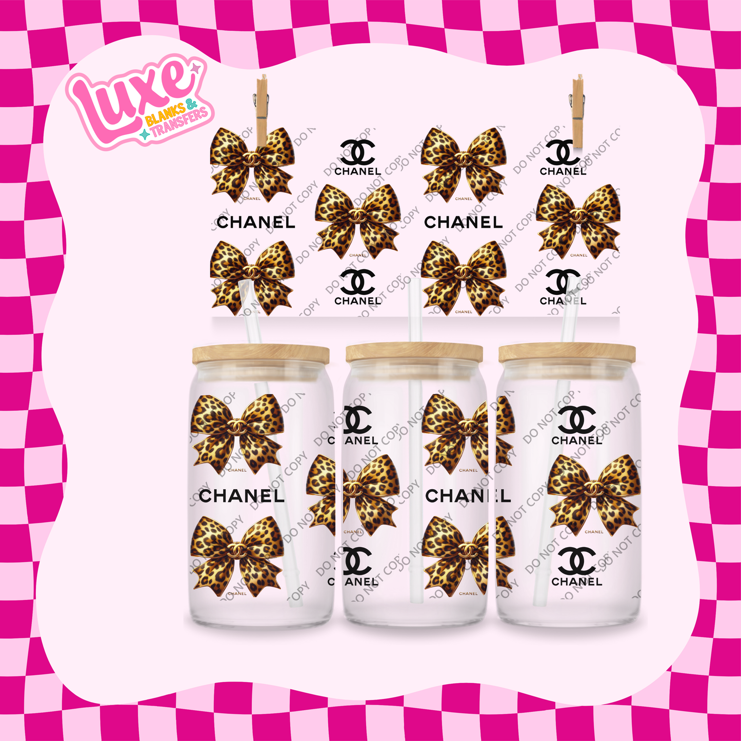 16oz UV DTF Wrap | CC Cheetah Bow | #2031