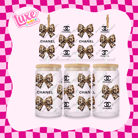 16oz UV DTF Wrap | CC Leopard Bow | #2032