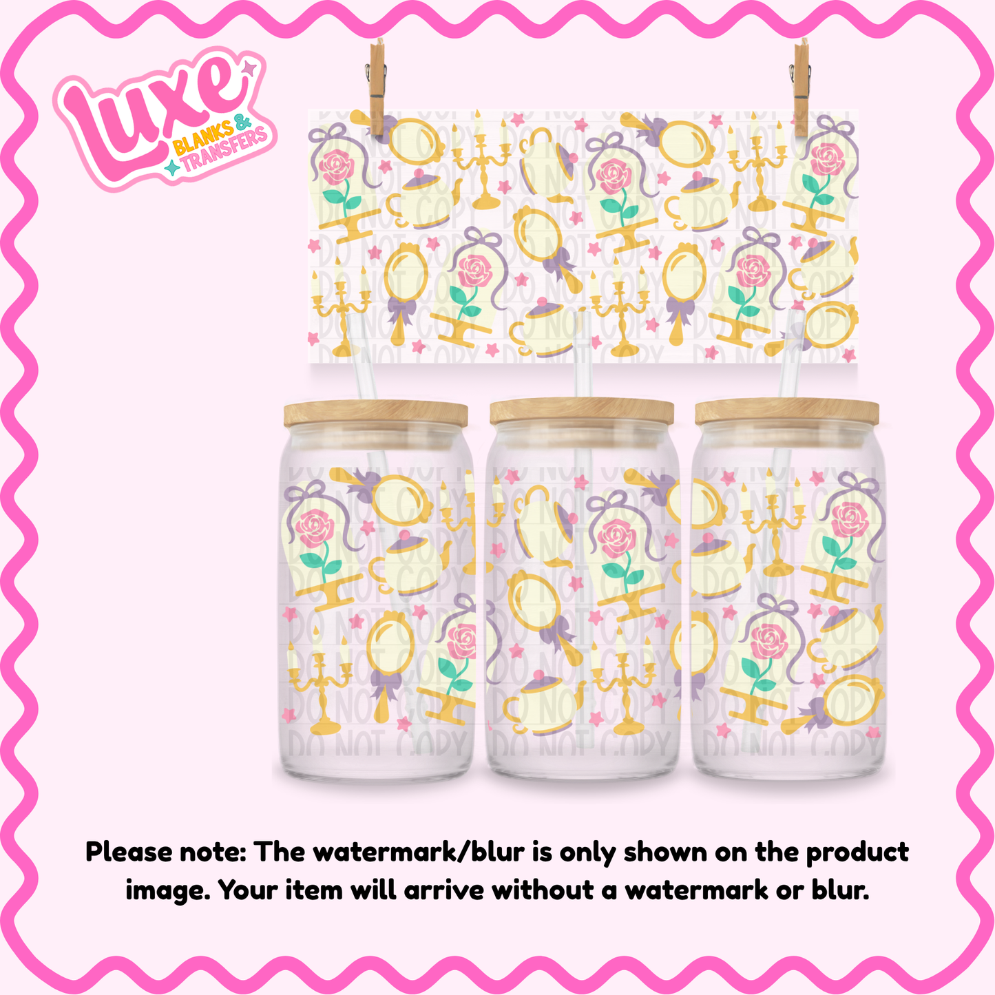 16oz UV DTF Wrap | Beauty Princess Pattern | #4286