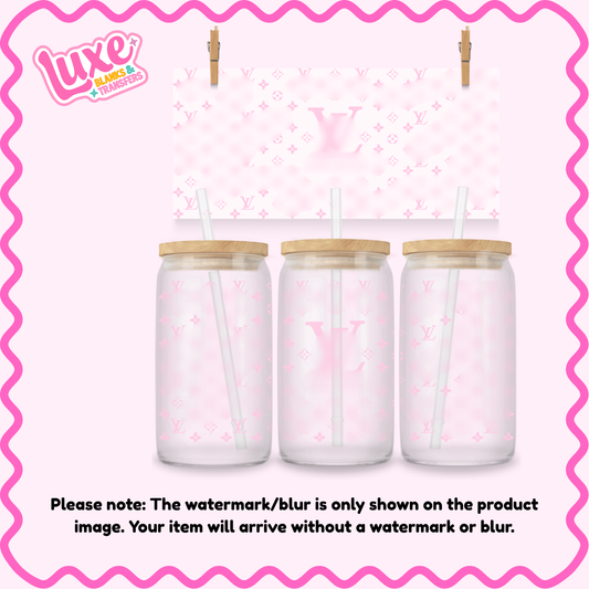 16oz UV DTF Wrap | Light Pink VL Pattern Boujee | #2002