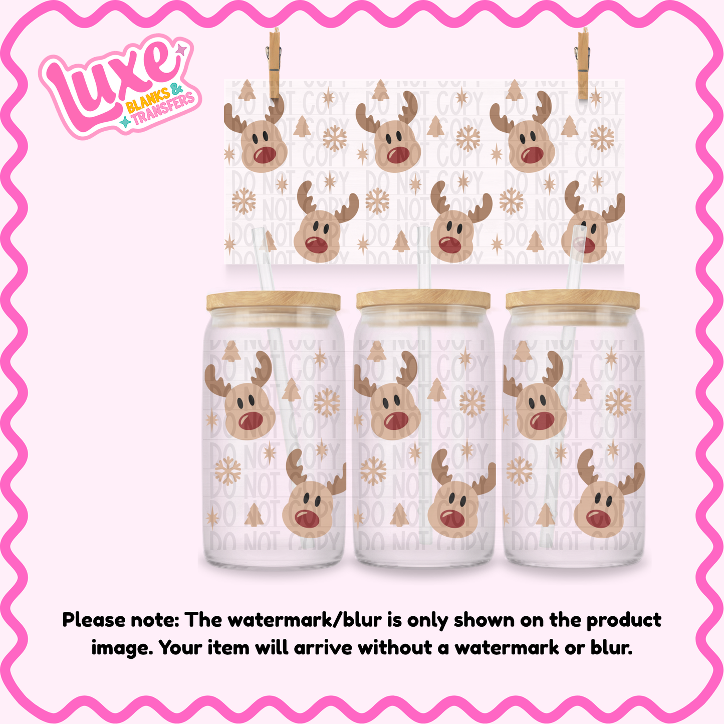 16oz UV DTF Wrap | Reindeer | #4288