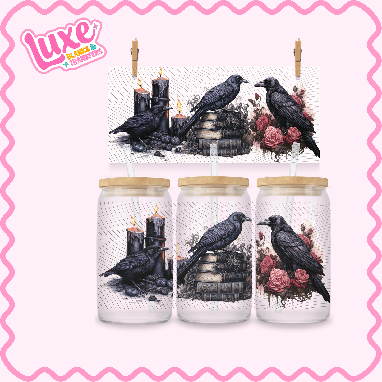 16oz UV DTF Wrap | Witchy Crow | #2823