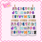 16oz UV DTF Wrap | Gabby Alphabet | #3307