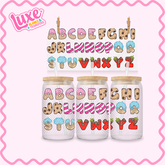 16oz UV DTF Wrap | Sweets Alphabet 2 | #3308