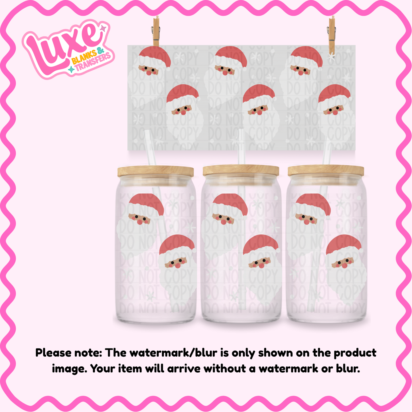 16oz UV DTF Wrap | Santa | #4292
