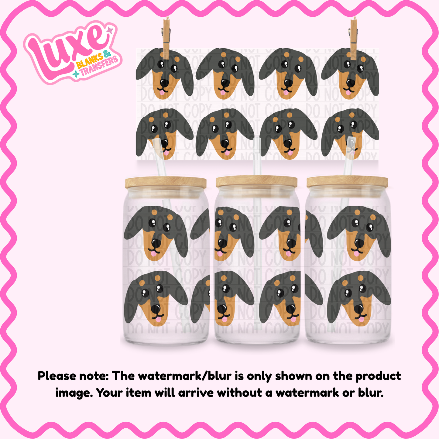 16oz UV DTF Wrap | Dachshund Dog | #4293