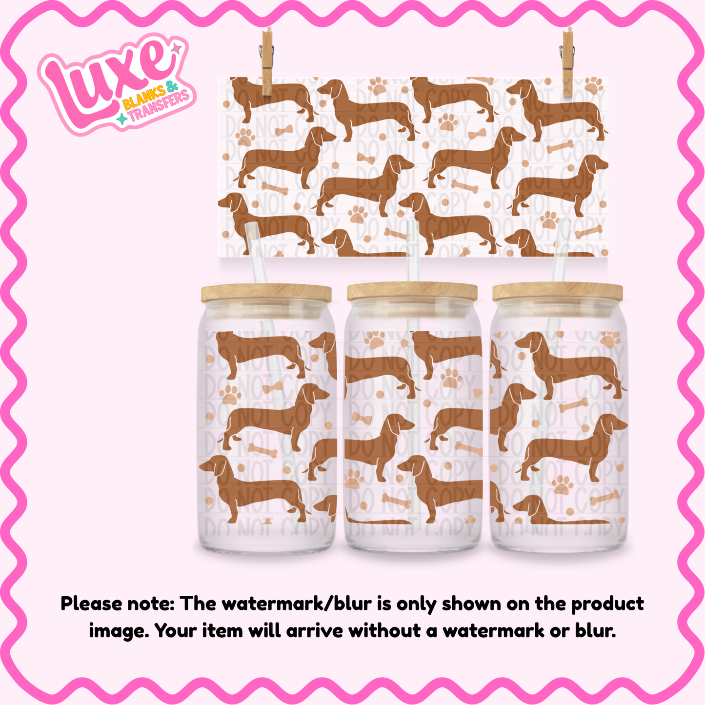 16oz UV DTF Wrap | Dachshund Dog | #4294