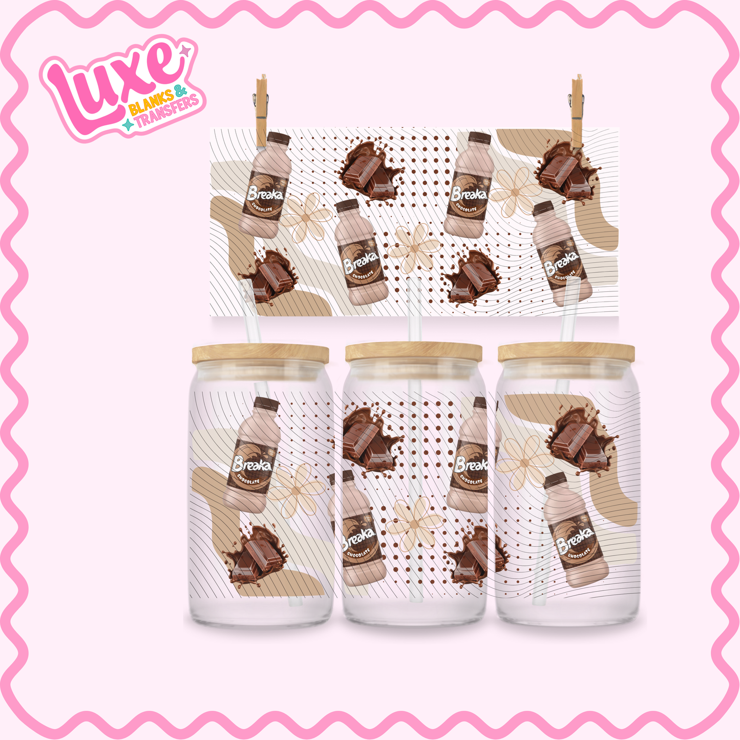16oz UV DTF Wrap | Choc Milk | #2828