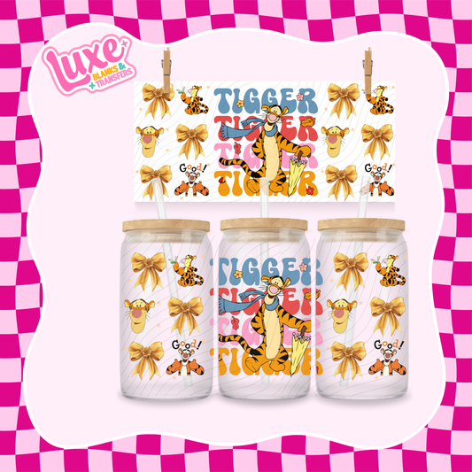 Tiger Character Bows | 16oz UV DTF Wrap | #1553
