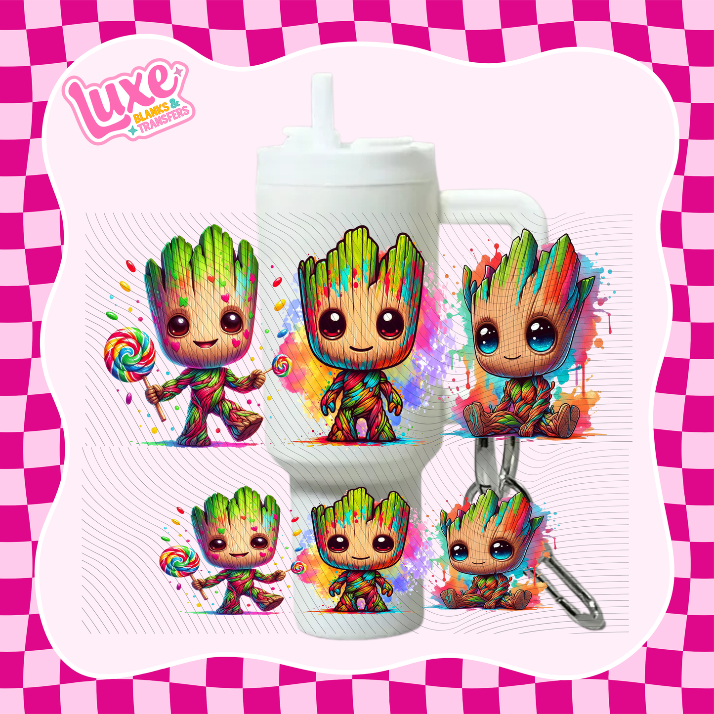 Mini Keychain Tumbler UV DTF Wrap | Gr00t | #E43