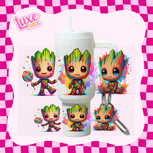 Mini Keychain Tumbler UV DTF Wrap | Gr00t | #E43