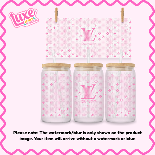 16oz UV DTF Wrap | Pink VL Pattern Boujee | #2003