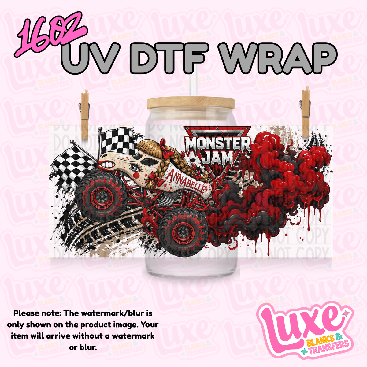 16oz UV DTF Wrap | Monster Truck Annab3ll | #4355