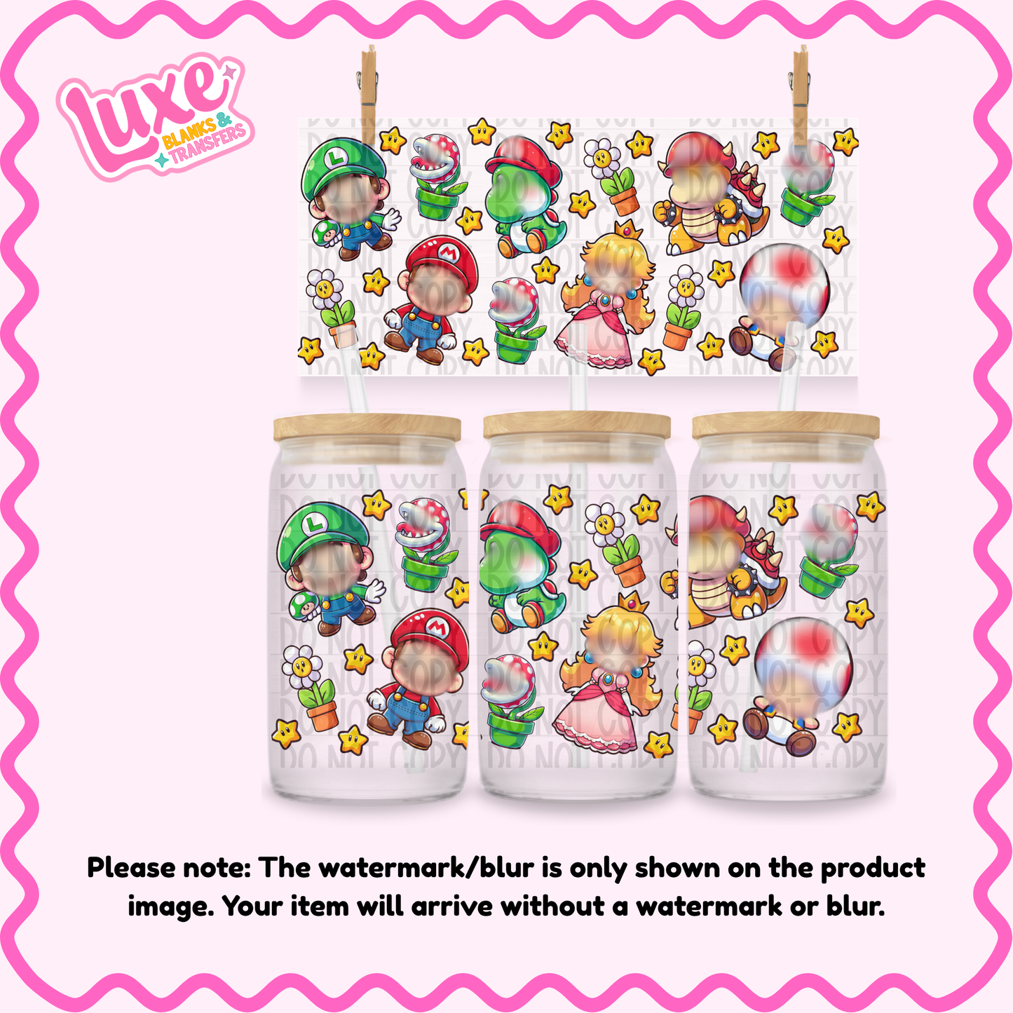 16oz UV DTF Wrap | Cutesy Super | #1804