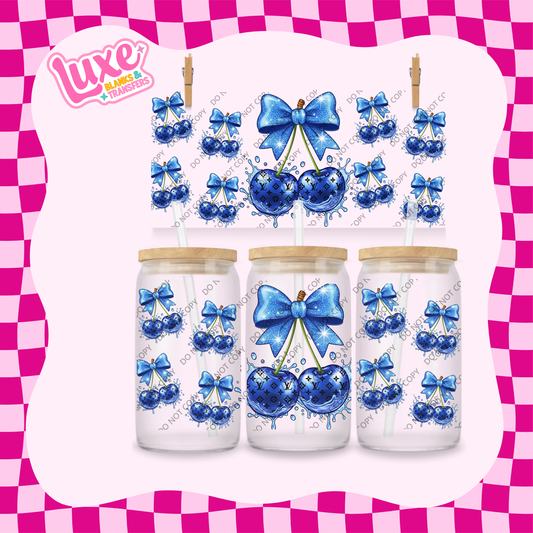 16oz UV DTF Wrap | Blue Cherry LV | #2046