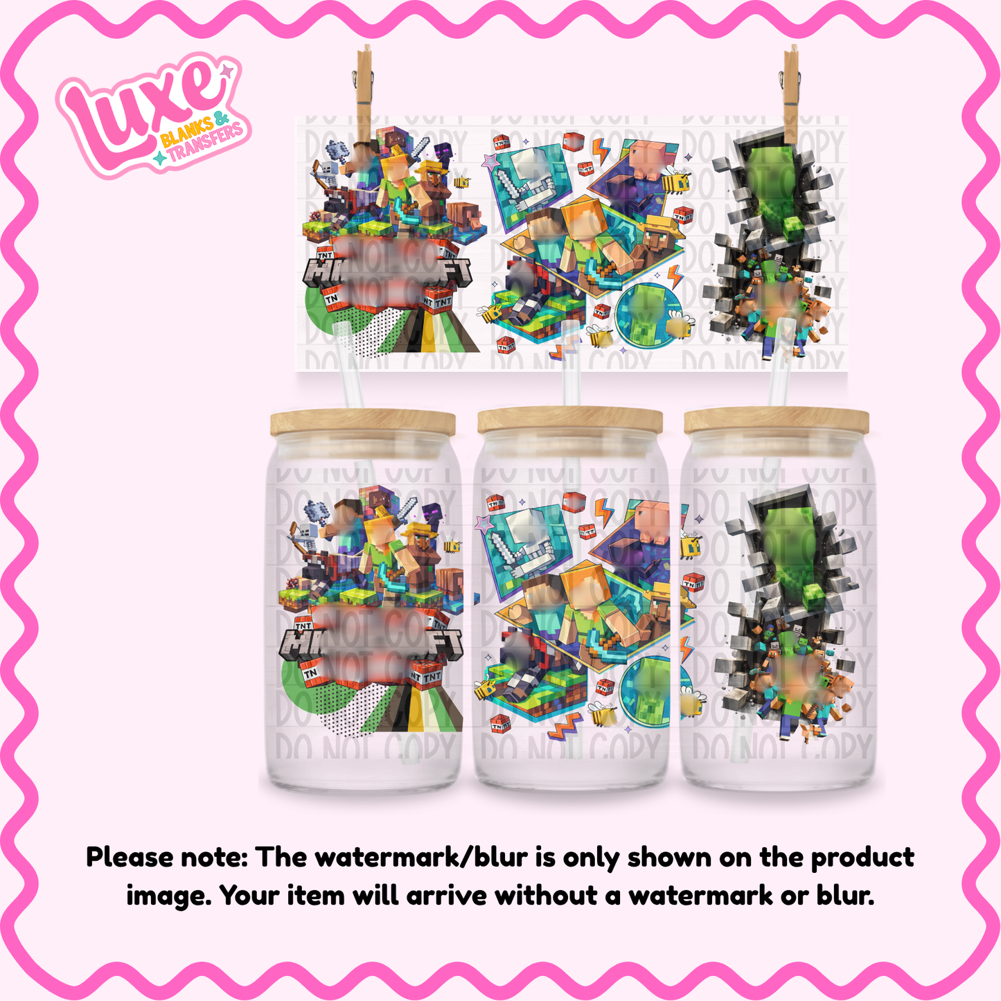 16oz UV DTF Wrap | Block Game Kids | #2548