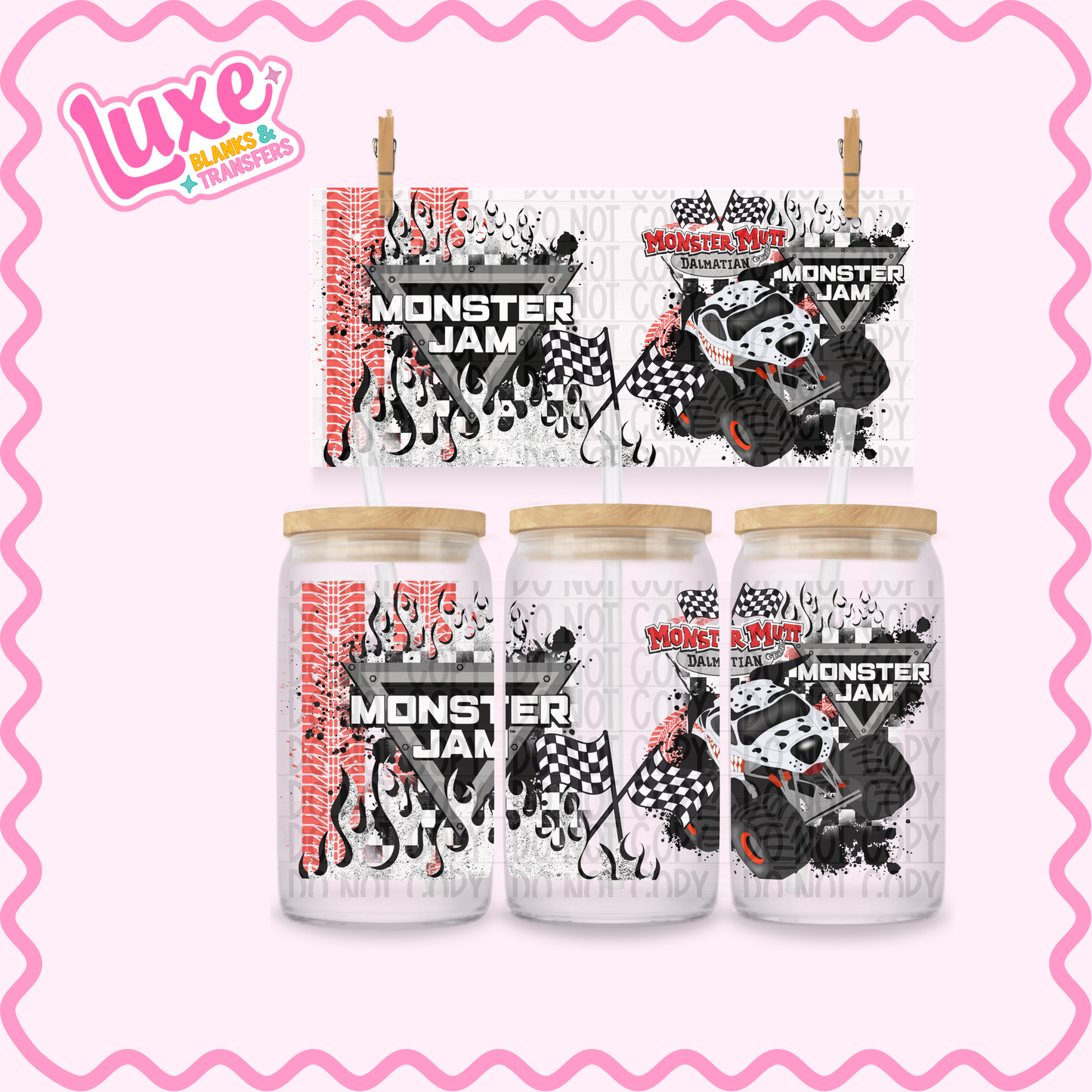 16oz UV DTF Wrap | Monster Truck Dalmation | #3318