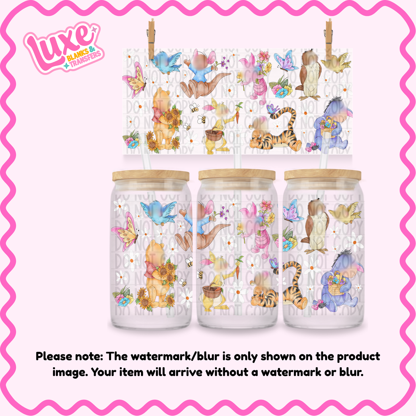 16oz UV DTF Wrap | Cute Bear & Friends | #1808
