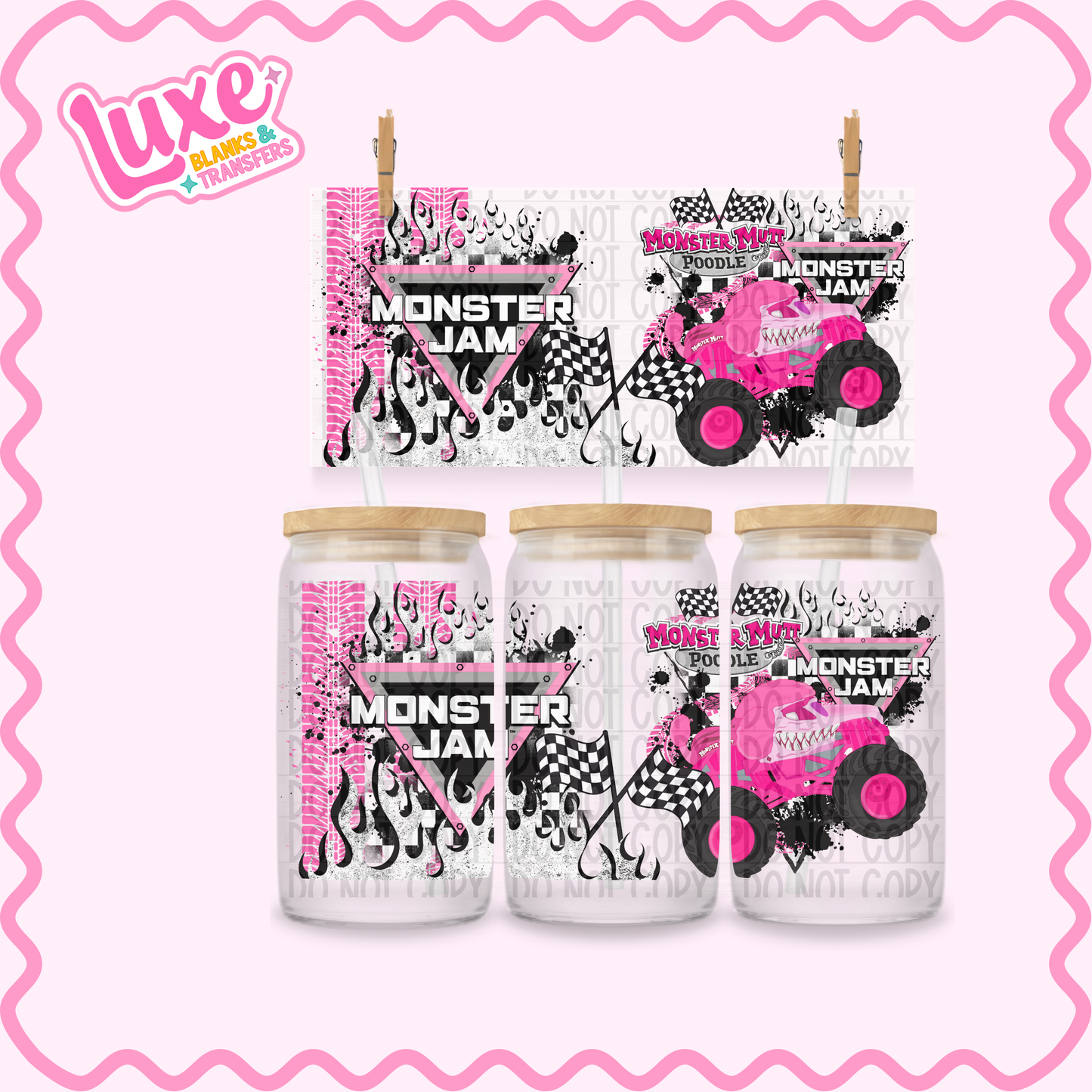 16oz UV DTF Wrap | Monster Truck Poodle | #3319