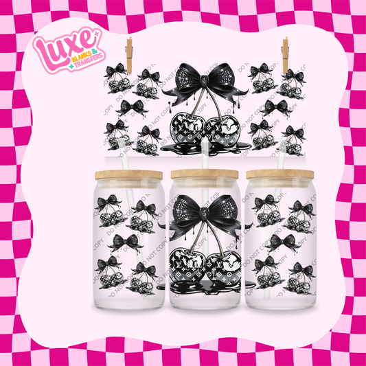 16oz UV DTF Wrap | Black Cherry Drip LV | #2049