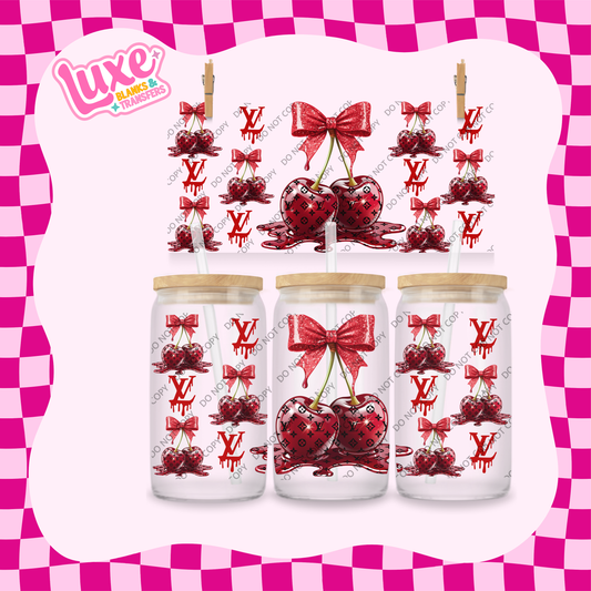 16oz UV DTF Wrap | Red Cherry Drip LV | #2050