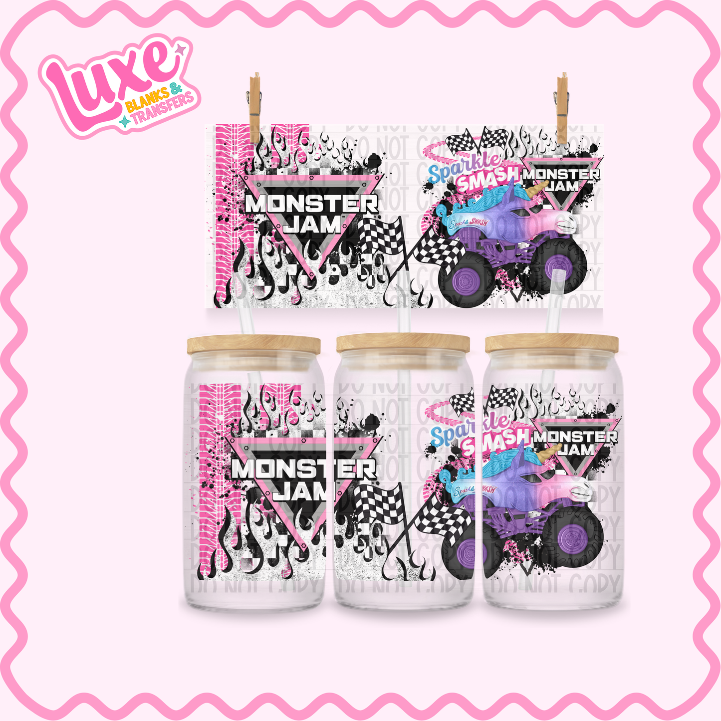 16oz UV DTF Wrap | Monster Truck Sparkle | #3321